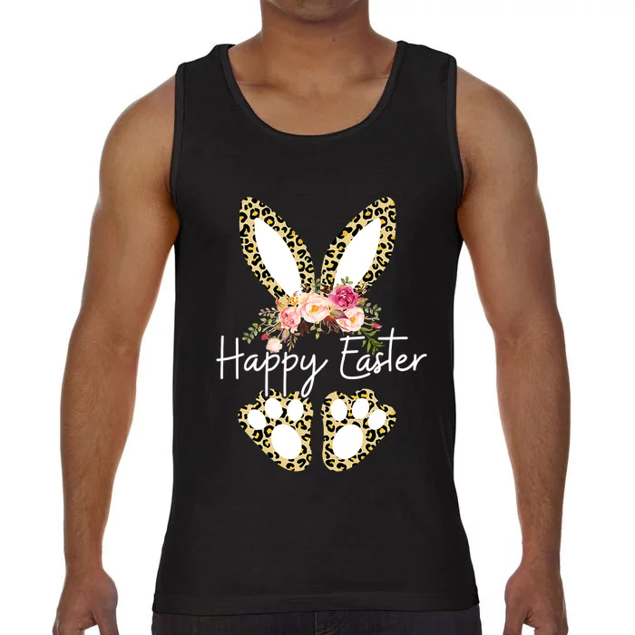 Happy Easter Day Leopard Plaid Rabbit Comfort Colors® Tank Top