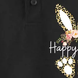 Happy Easter Day Leopard Plaid Rabbit Dry Zone Grid Performance Polo