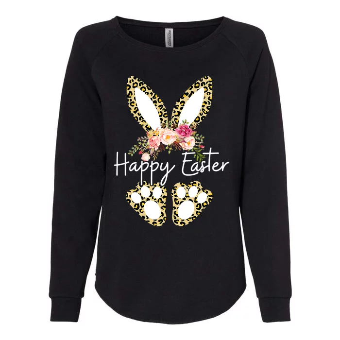 Happy Easter Day Leopard Plaid Rabbit Womens California Wash Sweatshirt