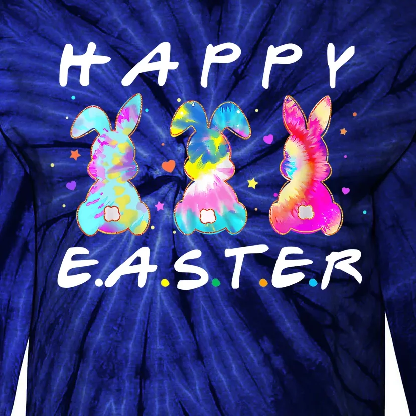 Happy Easter Day Cute Bunny Funny Rabbit Tie Dye Wo Girl Tie-Dye Long Sleeve Shirt