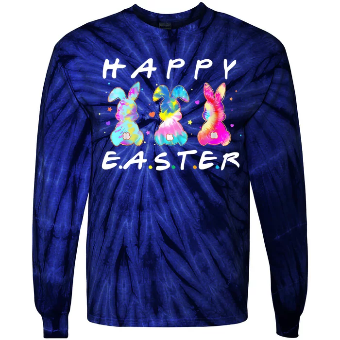 Happy Easter Day Cute Bunny Funny Rabbit Tie Dye Wo Girl Tie-Dye Long Sleeve Shirt