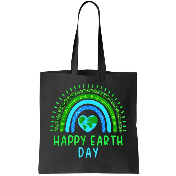 Happy Earth Day 2024 Cute Rainbow Earth Lover Tote Bag