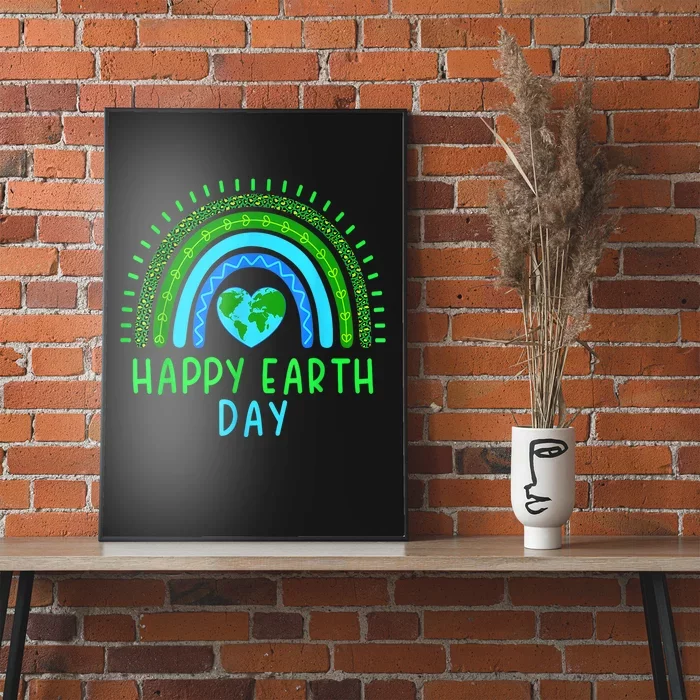 Happy Earth Day 2024 Cute Rainbow Earth Lover Poster