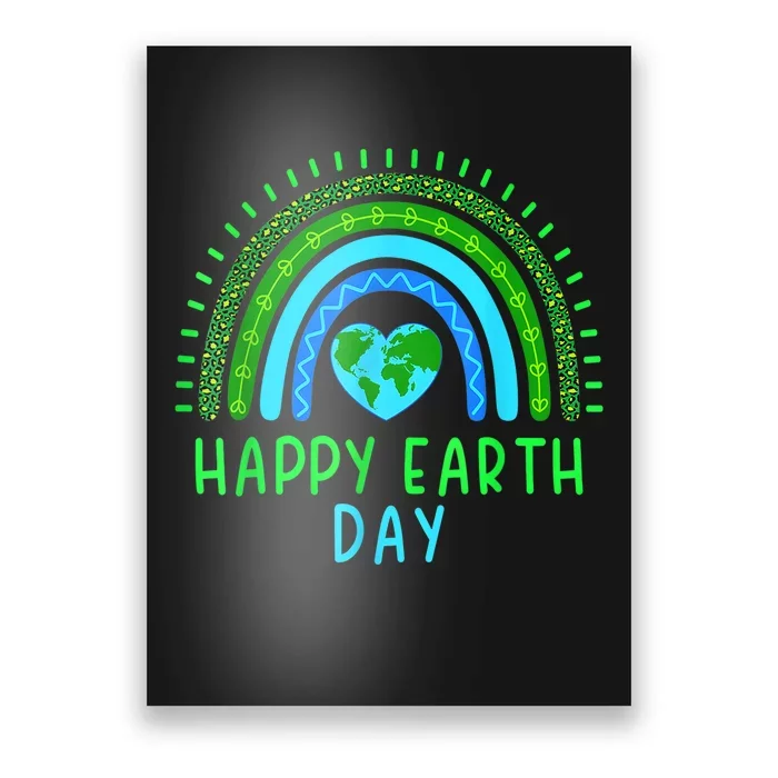 Happy Earth Day 2024 Cute Rainbow Earth Lover Poster