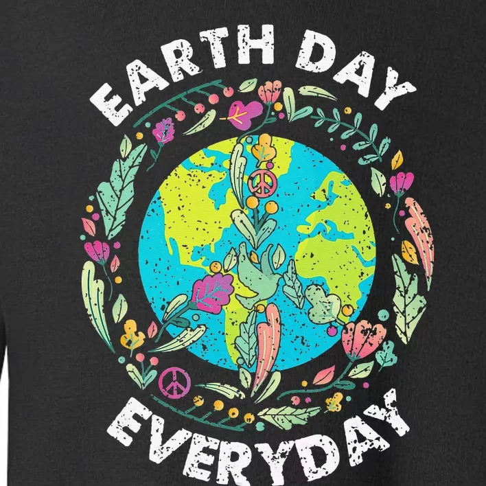 Happy Earth Day Every Day Peace Symbol Toddler Sweatshirt