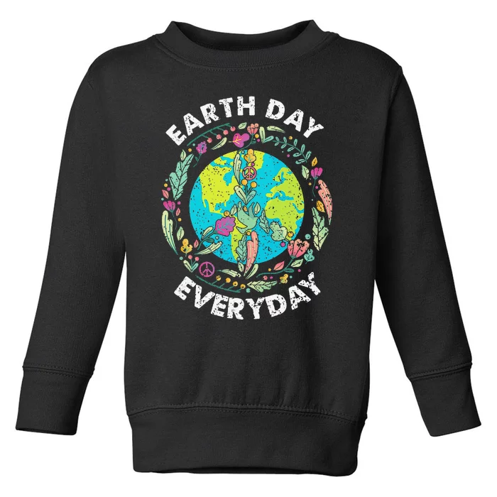 Happy Earth Day Every Day Peace Symbol Toddler Sweatshirt