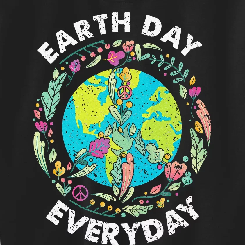 Happy Earth Day Every Day Peace Symbol Kids Sweatshirt