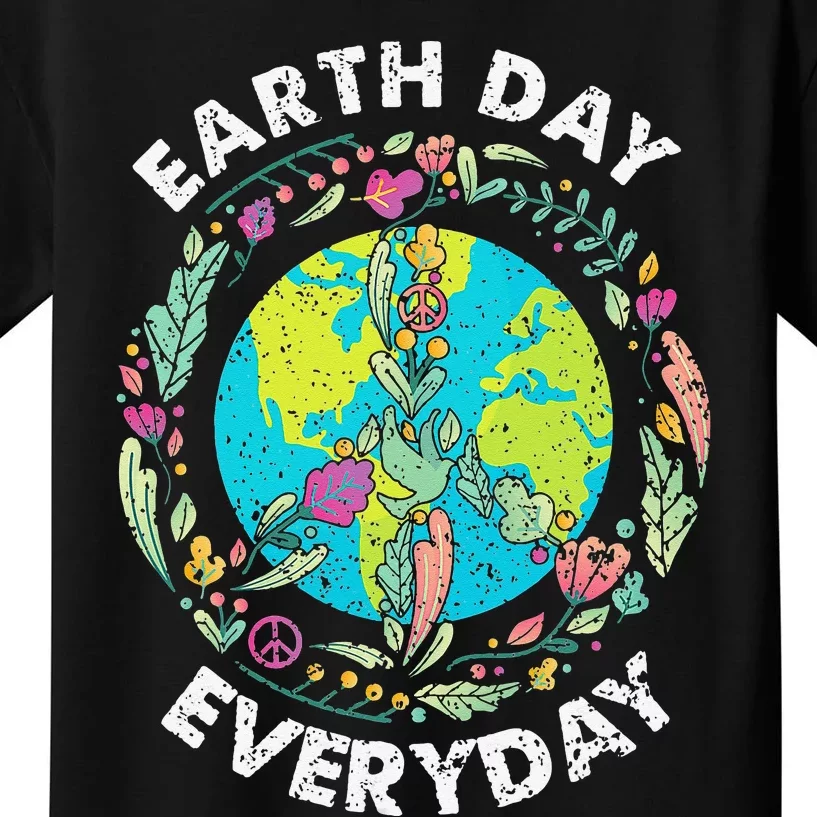 Happy Earth Day Every Day Peace Symbol Kids T-Shirt