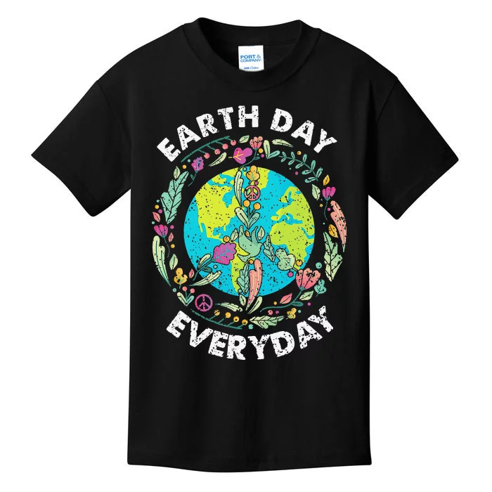 Happy Earth Day Every Day Peace Symbol Kids T-Shirt