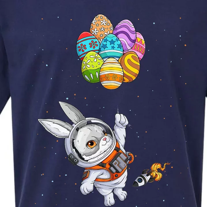 Happy Easter Day Bunny Egg astronaut Space Sueded Cloud Jersey T-Shirt