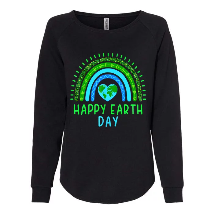 Happy Earth Day Cute Rainbow Earth Lover Womens California Wash Sweatshirt