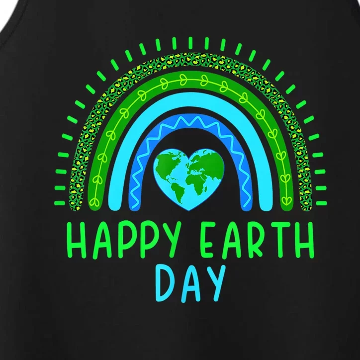 Happy Earth Day Cute Rainbow Earth Lover Performance Tank