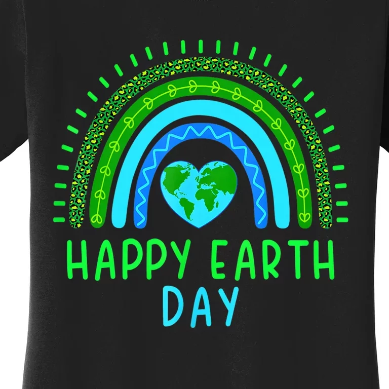 Happy Earth Day Cute Rainbow Earth Lover Women's T-Shirt