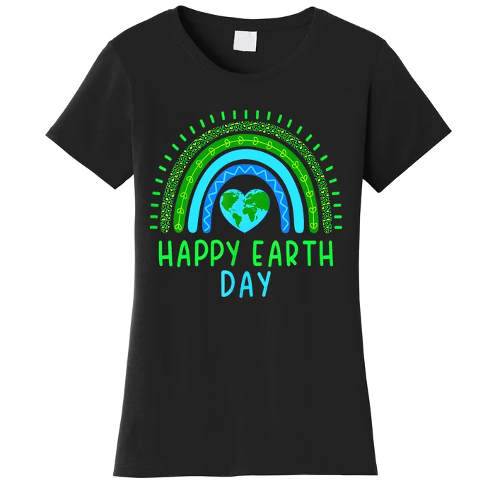 Happy Earth Day Cute Rainbow Earth Lover Women's T-Shirt