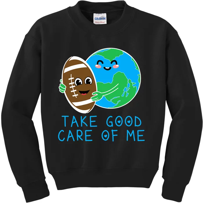 Happy Earth Day Planet Gift Idea Funny Hug Football Kids Sweatshirt