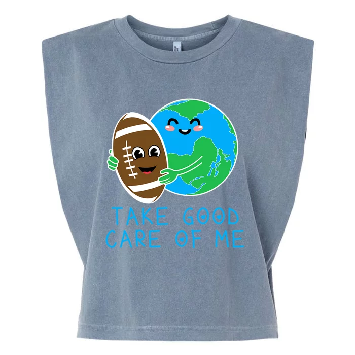 Happy Earth Day Planet Gift Idea Funny Hug Football Garment-Dyed Women's Muscle Tee