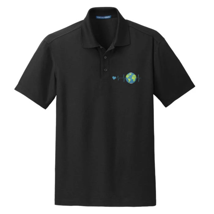 Heartbeat Earth Day Dry Zone Grid Performance Polo