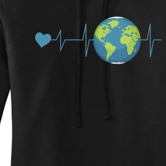 Heartbeat Earth Day Women's Pullover Hoodie