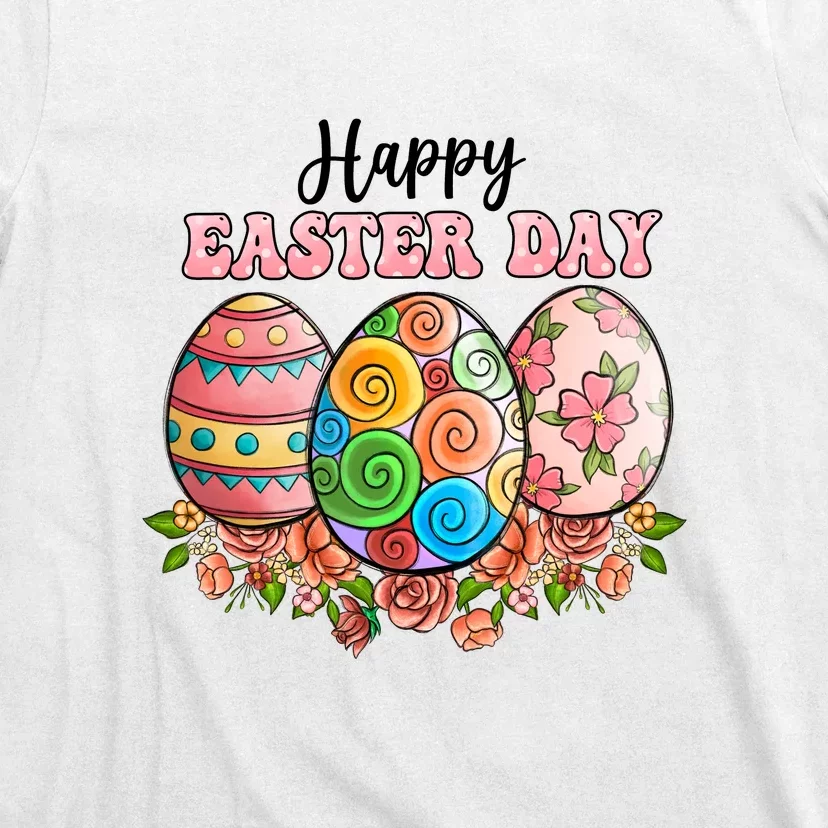 Happy Easter Day Eggs Floral Gift Easter Egg T-Shirt