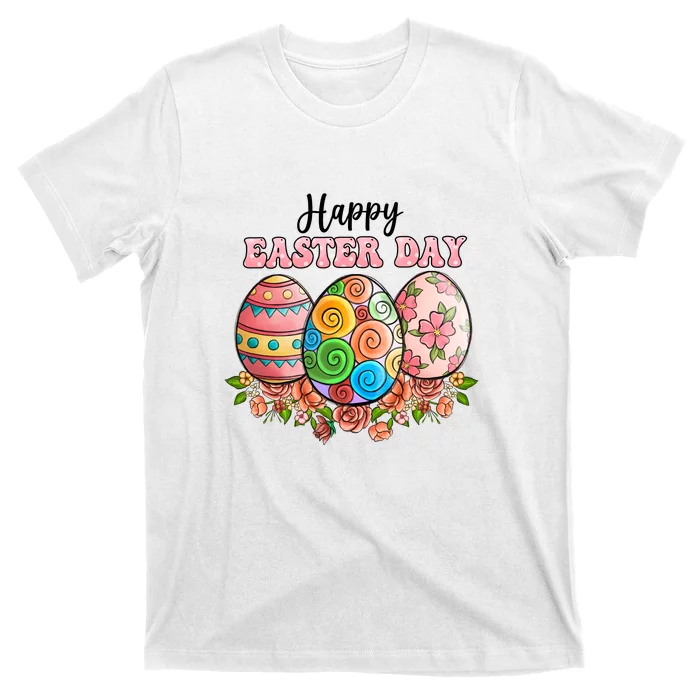 Happy Easter Day Eggs Floral Gift Easter Egg T-Shirt