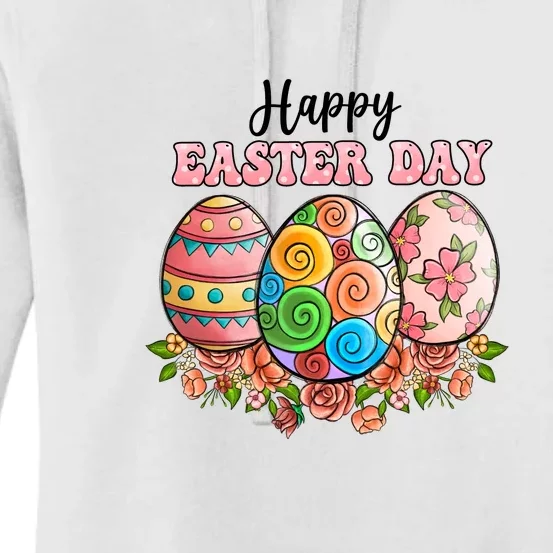 Happy Easter Day Eggs Floral Gift Easter Egg Women's Pullover Hoodie