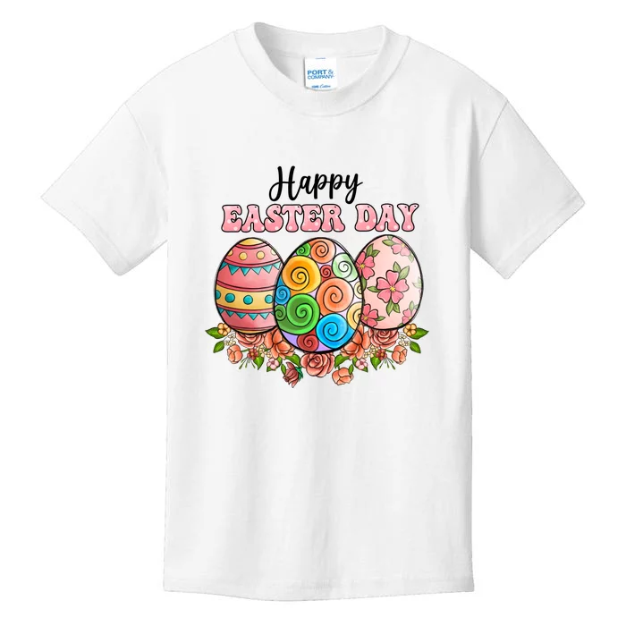 Happy Easter Day Eggs Floral Gift Easter Egg Kids T-Shirt