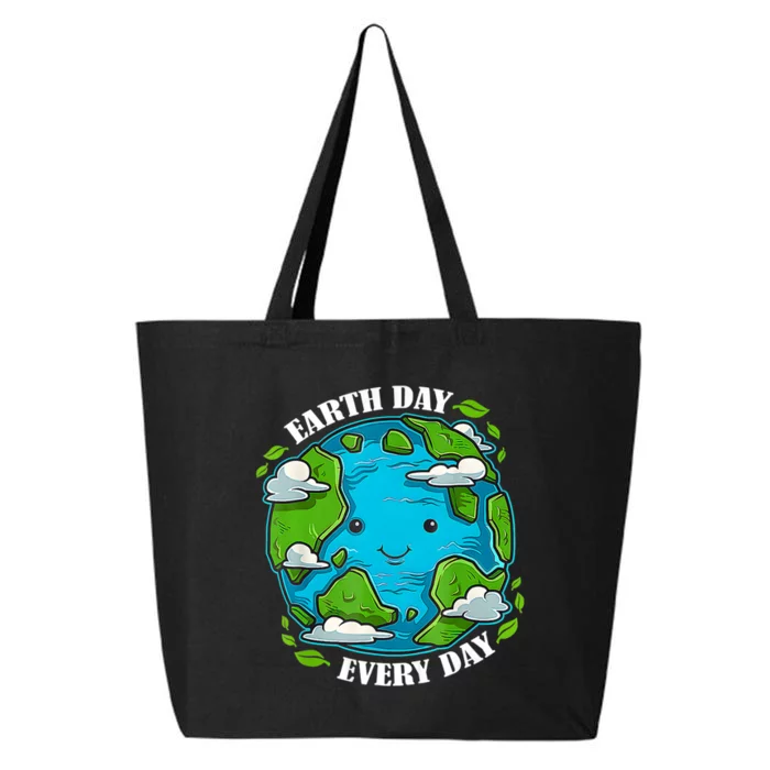 Happy Earth Day Cute Earth With Floral Earth Day 2024 25L Jumbo Tote