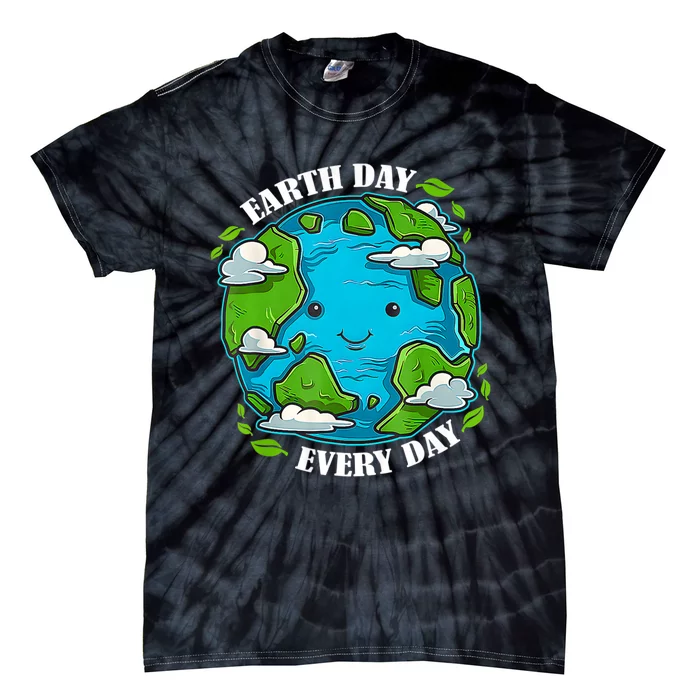 Happy Earth Day Cute Earth With Floral Earth Day 2024 Tie-Dye T-Shirt