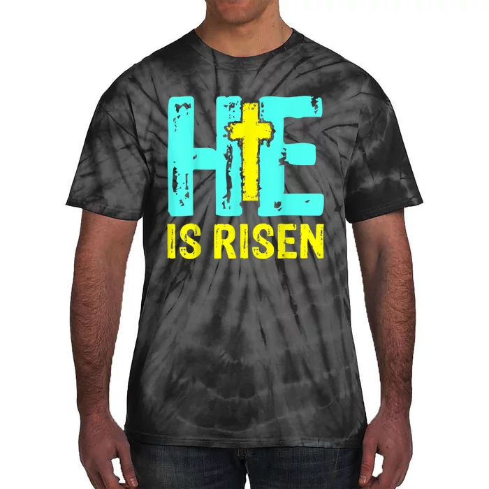 Happy Easter Day He Is Risen Christian Easter Tie-Dye T-Shirt