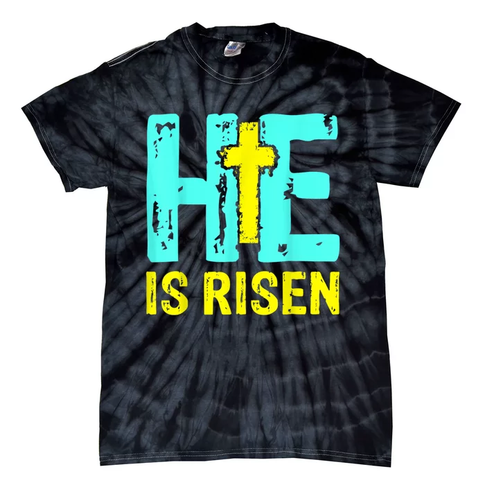 Happy Easter Day He Is Risen Christian Easter Tie-Dye T-Shirt