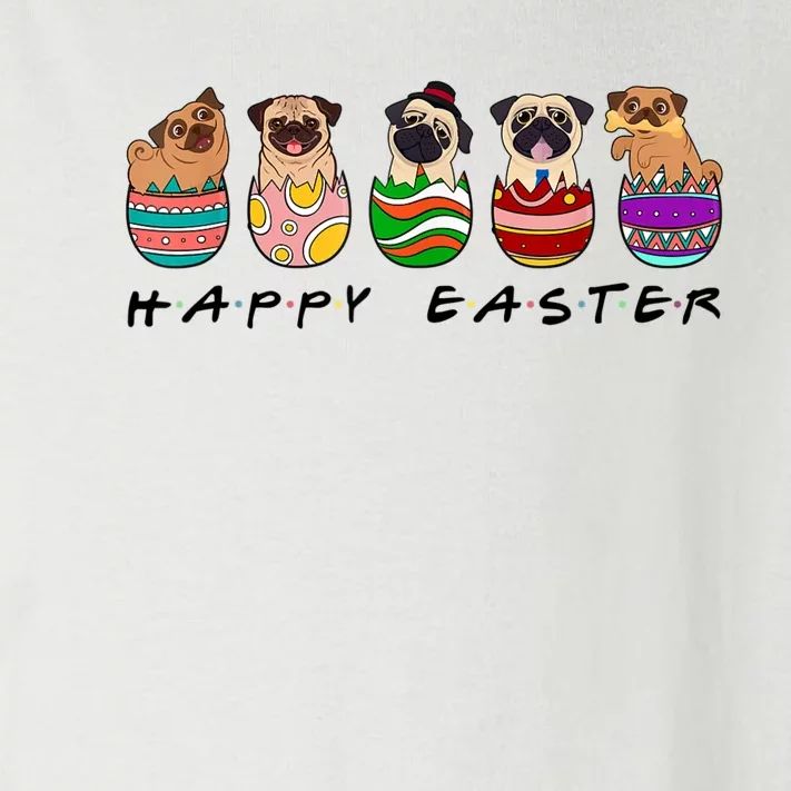 Happy Easter Day Cute Pugs Bunny Toddler Long Sleeve Shirt