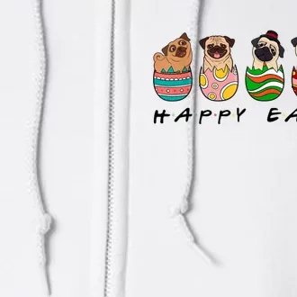 Happy Easter Day Cute Pugs Bunny Full Zip Hoodie