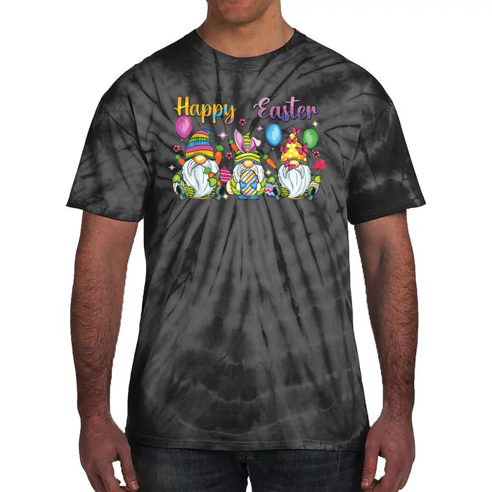 Happy Easter Day Bunny Gnome Rabbit Easter Egg Hunting Women Tie-Dye T-Shirt