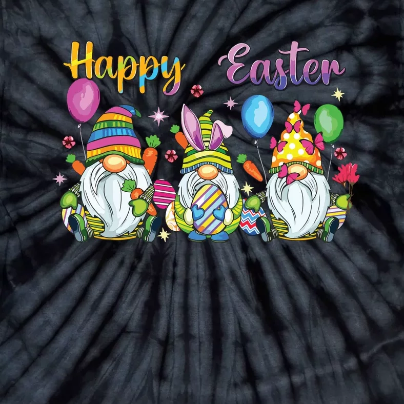 Happy Easter Day Bunny Gnome Rabbit Easter Egg Hunting Women Tie-Dye T-Shirt