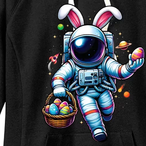 Happy Easter Day Bunny Egg Astronaut Space Women's Fleece Hoodie