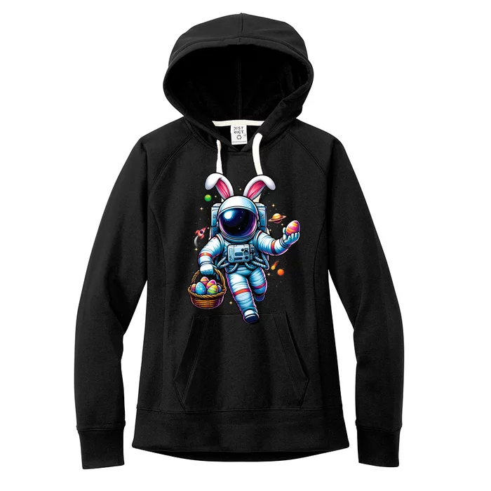 Happy Easter Day Bunny Egg Astronaut Space Women's Fleece Hoodie