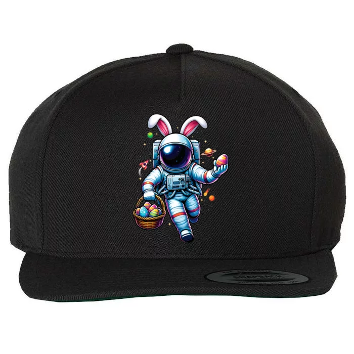 Happy Easter Day Bunny Egg Astronaut Space Wool Snapback Cap