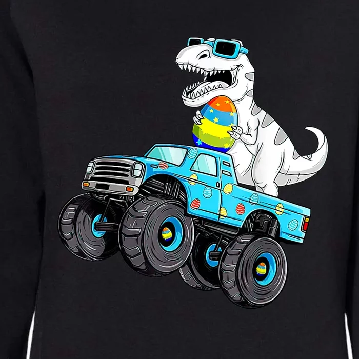 Happy Easter Dinosaur Riding Monster Truck T Rex Womens California Wash Sweatshirt