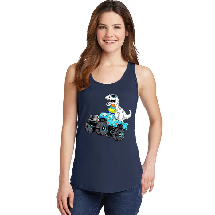 Happy Easter Dinosaur Riding Monster Truck T Rex Ladies Essential Tank