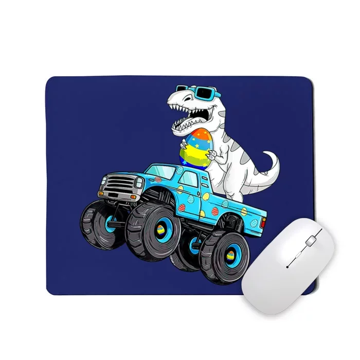 Happy Easter Dinosaur Riding Monster Truck T Rex Mousepad