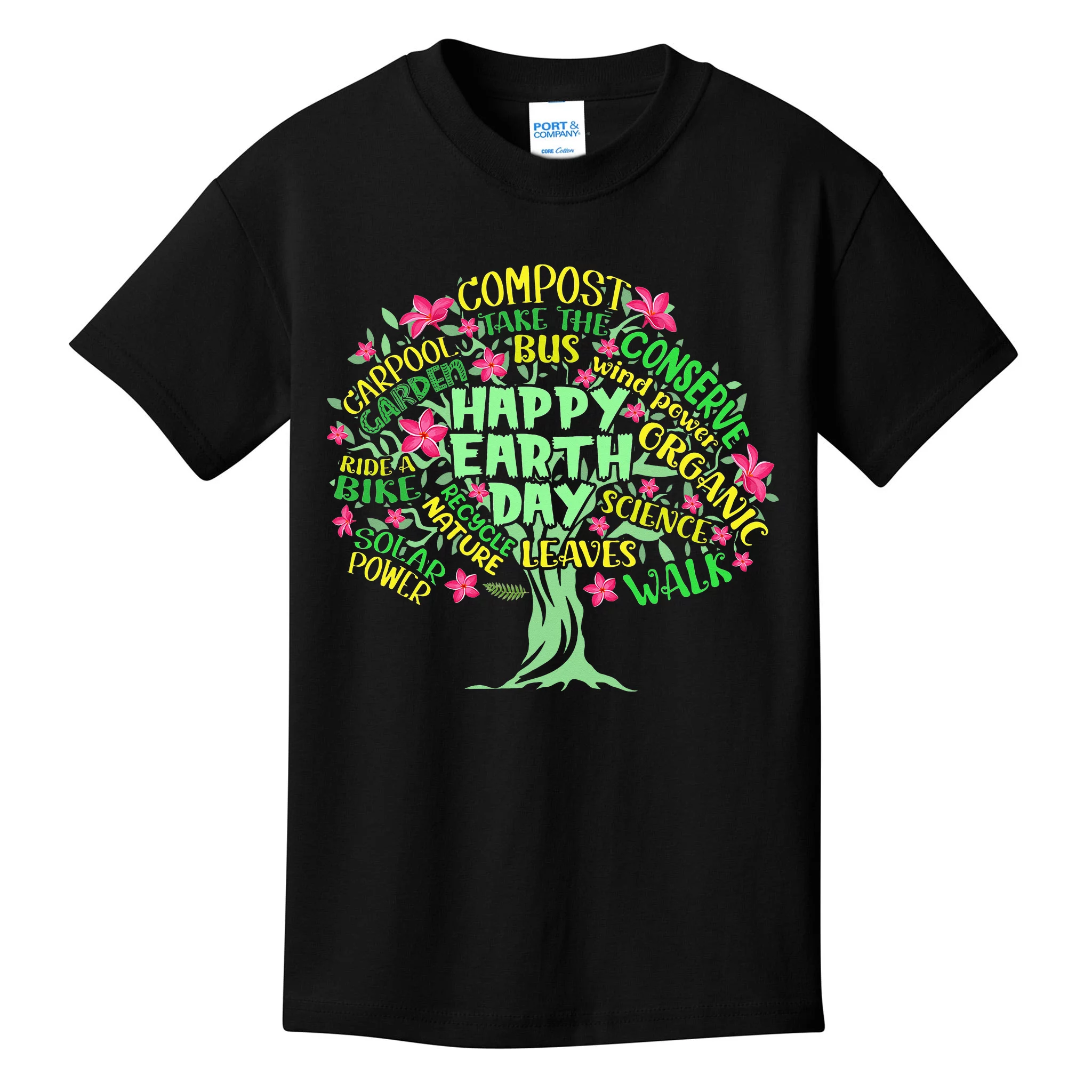 Happy earth day with tree hand draw Royalty Free Vector