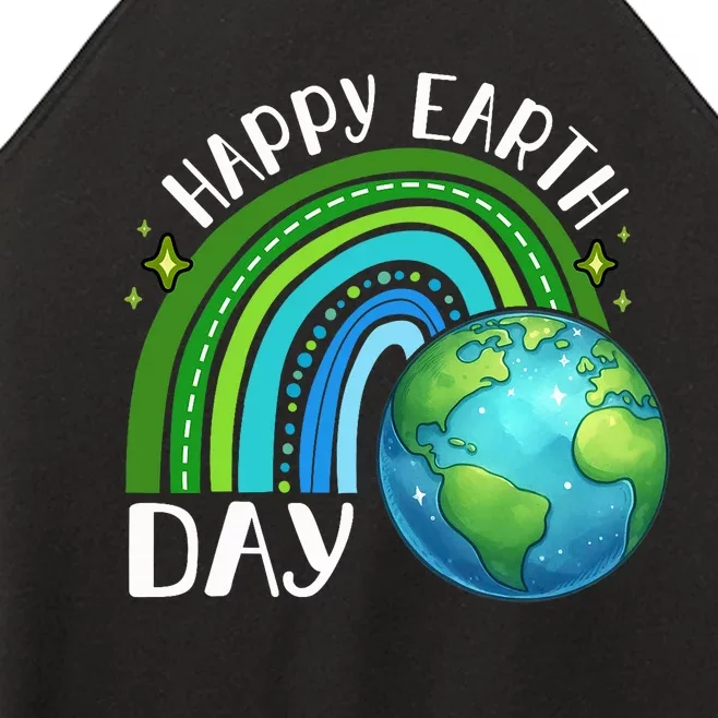 Happy Earth Day 2024 Cute Rainbow Earth Lover Women’s Perfect Tri Rocker Tank