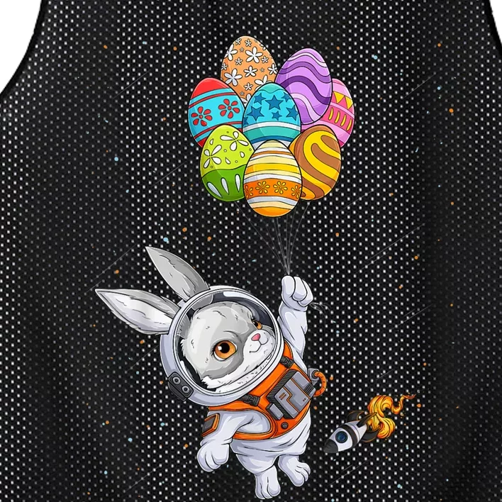 Happy Easter Day Bunny Egg Astronaut Space Mesh Reversible Basketball Jersey Tank