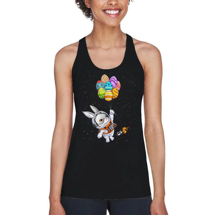 Happy Easter Day Bunny Egg Astronaut Space Women's Racerback Tank