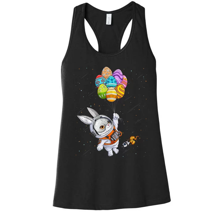 Happy Easter Day Bunny Egg Astronaut Space Women's Racerback Tank