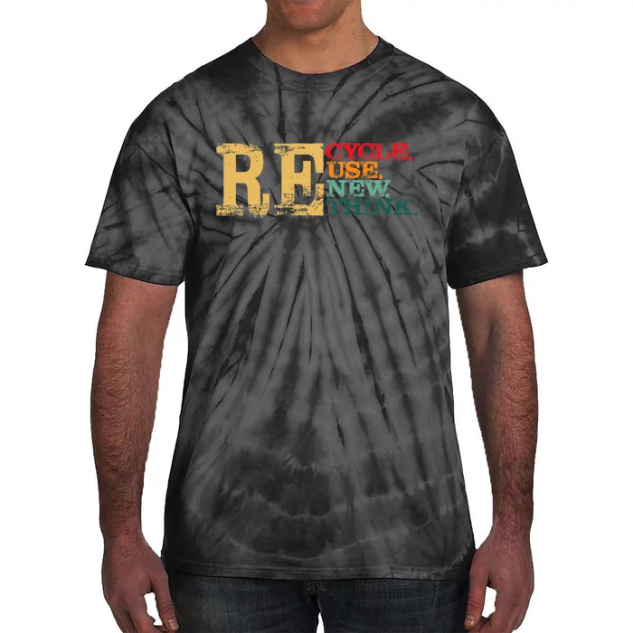 Happy Earth Day Recycle Reuse Renew Rethink Earth Day Retro Tie-Dye T-Shirt