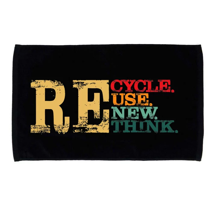 Happy Earth Day Recycle Reuse Renew Rethink Earth Day Retro Microfiber Hand Towel