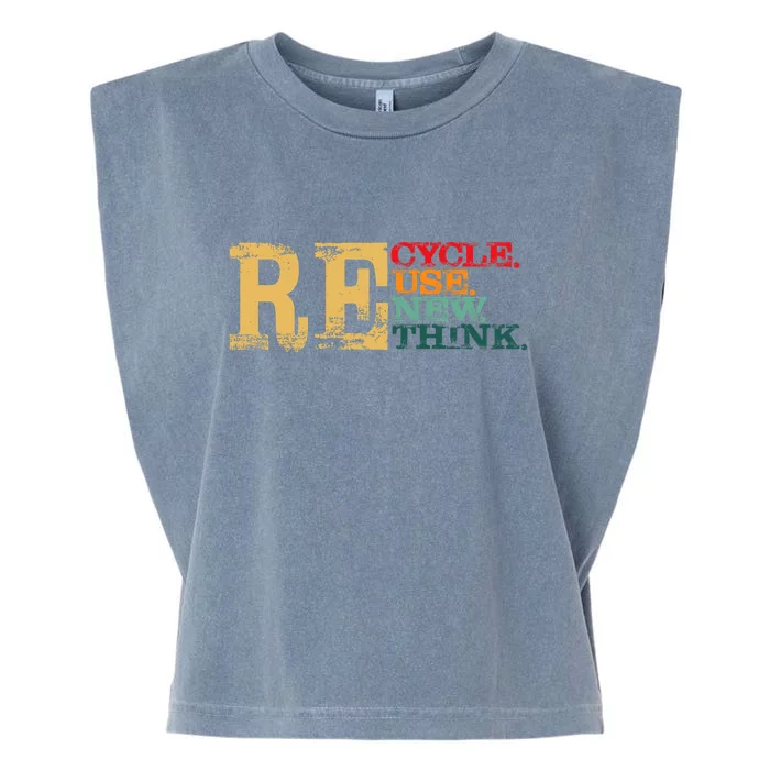 Happy Earth Day Recycle Reuse Renew Rethink Earth Day Retro Garment-Dyed Women's Muscle Tee