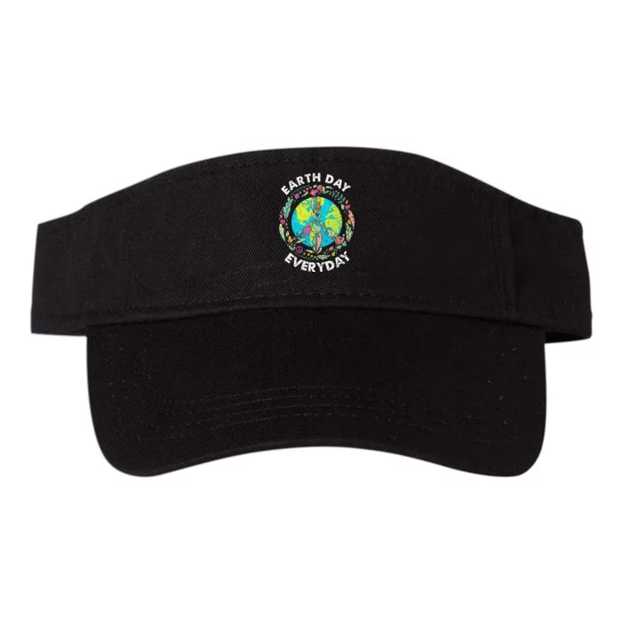 Happy Earth Day Every Day Peace Symbol Valucap Bio-Washed Visor