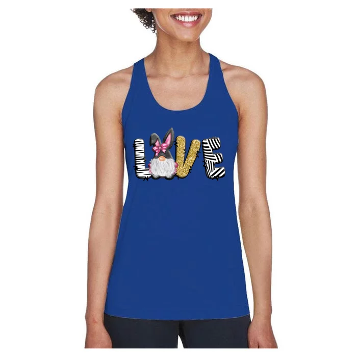 Happy Easter Day Love Cute Gnome Funny Cool Gift Women's Racerback Tank